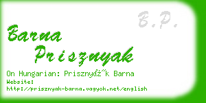 barna prisznyak business card